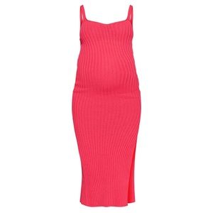 Pretty Little Thing Maternity Hot Pink Ribbed Dress